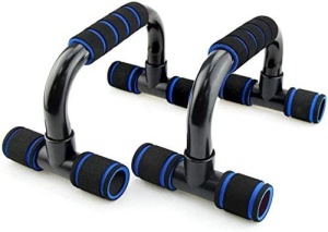 Set Manere pentru Flotari GO4FIT®, Push Up Bars cu Manere Buretate, Picioare Cauciucate Antiderapante, Stabilitate Sporita, pentru Antrenament Brate, Umeri si Spate, Incepatori si Avansati, Usoare si Portabile, Negru/Albastru - Img 8
