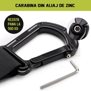 Sistem Antrenament Suspensie tip TRX GO4FIT®, Un Singur Punct de Ancorare, 2 Metode de Montare, Manere pentru Maini si Picioare, Rezistenta 250 kg, Antrenament Full Body cu Greutatea Corpului, Fitness, Yoga, Pilates, Camuflaj - Img 3