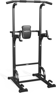 Aparat Tractiuni Multifunctional GO4FIT®, Model P100, Bara Si Paralele Pentru Dips, 4-in-1, Cadru Otel Solid 2mm, Greutate Maxima 200kg, Flotari, Spatar & Brate Capitonate, Inaltime 225 cm, Negru