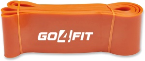 Banda Elastica Lunga GO4FIT®, Resistance Band din Latex 100% Natural, Rezistenta 30-70 kg, Lungime 208 cm, pentru Fitness, Sala, Mobilitate, Stretching, Yoga si Gimnastica de Recuperare, Incepatori si Avansati, Portocaliu