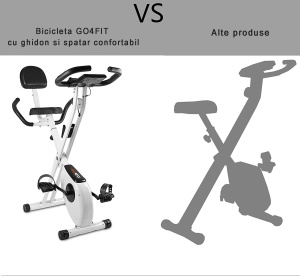Bicicleta fitness magnetica, GO4FIT®, model GF300, Verticala, Pliabila, Volanta 1.6 kg, Greutate Maxima Utilizator 100 kg - Img 8