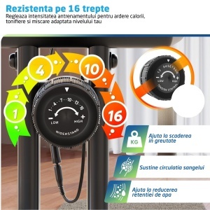 Bicicleta Fitness Verticala GO4FIT®, Model GF310, Pliabila, Volanta 2.5 kg, Rezistenta Magnetica, 16 Niveluri de Rezistenta, Greutate Maxima Utilizator 120 kg, Timp, Viteza, Distanta, ODO, Calorii si Puls - Img 3