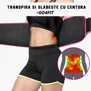 Centura de Slabit GO4FIT® pentru Fitness, Efect de Sauna, Neopren Gros fara Latex, Modelare Talie si Abdomen, Buzunar pentru Telefon, Inchidere Velcro Ajustabila, Flexibila si Confortabila, Roz - Img 4