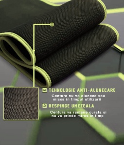 Centura de Slabit GO4FIT® pentru Fitness, Efect de Sauna, Neopren Gros fara Latex, Modelare Talie si Abdomen, Buzunar pentru Telefon, Inchidere Velcro Ajustabila, Flexibila si Confortabila, Verde - Img 7