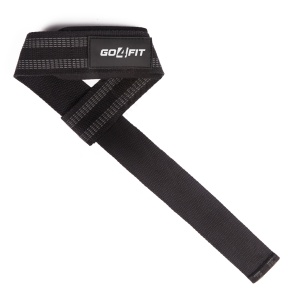 Chingi pentru Ridicare Greutati GO4FIT®, Set 2 Lifting Straps, Bumbac Rezistent Captusit cu Neopren, Aderenta si Protectie Sporita, pentru Haltere, Culturism si Crossfit, Antrenament Spate si Umeri, 60 cm, Marime Universala, Negru/Gri - Img 8
