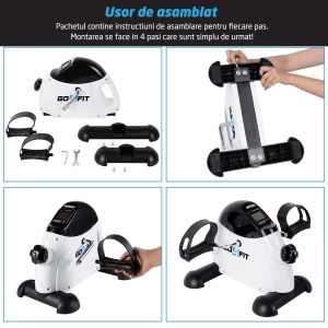 Mini Bicicleta Fitness GO4FIT®, Recuperare Maini si Picioare, Reglabila, Greutate 3.8 kg, - Img 5