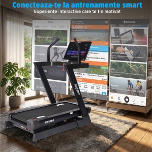 Resigilat - Banda de Alergat GO4FIT® Model FIT3000, Viteza 22 km/h, Motor 4.5 CP, Inclinare Automata -6 - 48%, 15 Programe, Bluetooth,Suprafata Alergare 135 x 52 cm, Greutate Utilizator 140 kg, Ecran LED - Img 6