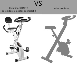 RESIGILAT - Bicicleta fitness magnetica, GO4FIT, model GF300, verticala, pliabila, volanta 1.6 kg, greutate maxima utilizator 100 kg, functii: timp, viteza, distanta, calorii, puls - Img 8