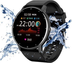 RESIGILAT - Ceas smartwatch si bratara fitness, GO4FIT® , model GF03, Notificari Apeluri/Sms/Social Media, monitorizare activitati fizice, somn, ritm cardiac, pedometru, player muzica, rezistent la ap - Img 3