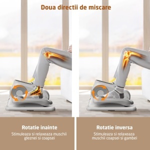 Resigilat - Mini Bicicleta Eliptica GO4FIT®, Model GF410, 12 Niveluri de Viteza Reglabile, Rotatie Inainte si Inversa, Control Magnetic Ultra Silentios, Ecran LED Tactil, Greutate Maxima 120 kg, Pentru Acasa, Birou si Recuperare, Alb/Gri - Img 4