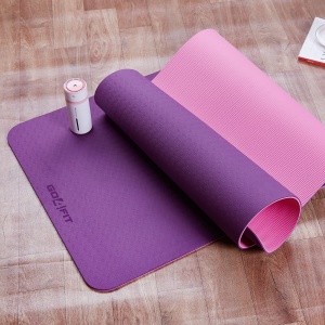 Saltea Fitness si Yoga GO4FIT®, 183 x 62 cm, Grosime 6 mm, Dublu Strat cu Textura Antiderapanta, Material Eco-Friendly Rezistent la Apa, Usor de Curatat, Usoara si Rulabila, pentru Pilates, Aerobic si Exercitii la Sol, Mov - Img 10