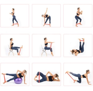 Set 5 Mini Benzi Elastice de Rezistenta GO4FIT®, Latex 100% Natural, 5 Niveluri de Dificultate 5-20 kg, pentru Sala, Fitness, Yoga, Pilates, Stretching si Gimnastica de Recuperare, 30 x 5 cm, Saculet Inclus, Multicolor - Img 10
