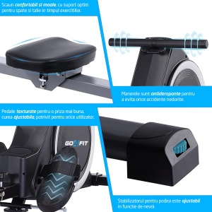 Aparat Vaslit GO4FIT® Model R100, Volanta Magnetica 4kg, Greutate Suportata 130kg - Img 7
