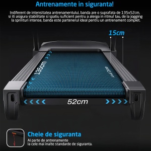 Banda de Alergare Electrica GO4FIT® Premium, Model FIT1000, Motor 4.5 CP, Viteza 1-20 km/h, Aparat Masaj - Img 2