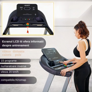 Banda de Alergare Electrica GO4FIT® Premium, Model FIT2000, Motor 4 CP, Viteza 1-20 km/h, Greutate Maxima Utilizator 150 kg - Img 6