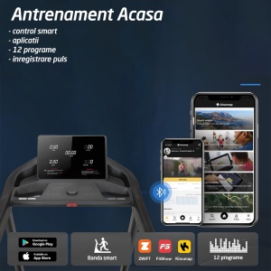 Banda de Alergat GO4FIT® Performance, Model FIT200, Motor 3.5CP, Viteza Maxima 18km/h, Sistem Pliere Hidraulic, Inclinare Automanta, Greutate Maxima Utilizator 130 KG - Img 7
