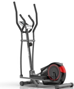 Bicicleta Eliptica Magnetica, GO4FIT®, pentru Fitness cu Monitorizare Activitati Fizice, Puls, Viteza, Timp, Distanta si Calorii, Greutate Maxima 110 kg, 8 Niveluri de Rezistenta, Volanta 5 kg, Rosie