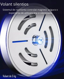 Bicicleta Eliptica Magnetica, GO4FIT®, pentru Fitness cu Monitorizare Activitati Fizice, Puls, Viteza, Timp, Distanta si Calorii, Greutate Maxima 110 kg, 8 Niveluri de Rezistenta, Volanta 5 kg, Alba - Img 5