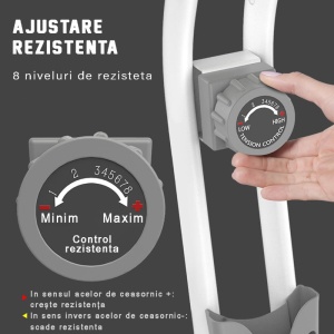 Bicicleta fitness magnetica, GO4FIT®, model GF300, Verticala, Pliabila, Volanta 1.6 kg, Greutate Maxima Utilizator 100 kg - Img 5