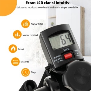 Bicicleta Recuperare GO4FIT®, Model GF520, Greutate Maxima Utilizator 120 kg, Rezistenta prin Frecare cu Ajustare Continua, Ecran LCD, Monitorizare Timp, Calorii, Distanta, TCNT si CNT, Design Compact, Recuperare, Miscare Usoara si Exercitii - Img 6