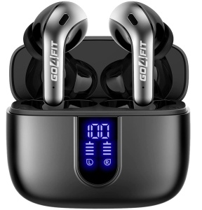 Casti Wireless Audio, GO4FIT®, Model GX08, Afisare LED, Autonomie 30 h, Negru