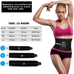 Centura de Slabit GO4FIT® pentru Fitness, Efect de Sauna, Neopren Gros fara Latex, Modelare Talie si Abdomen, Buzunar pentru Telefon, Inchidere Velcro Ajustabila, Flexibila si Confortabila, Negru - Img 3