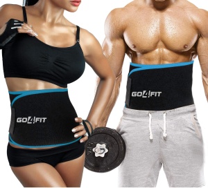 Centura de Slabit GO4FIT® pentru Fitness, Efect de Sauna, Neopren Gros fara Latex, Modelare Talie si Abdomen, Buzunar pentru Telefon, Inchidere Velcro Ajustabila, Flexibila si Confortabila, Albastru - Img 8