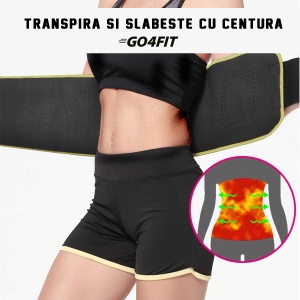 Centura de Slabit GO4FIT® pentru Fitness, Efect de Sauna, Neopren Gros fara Latex, Modelare Talie si Abdomen, Buzunar pentru Telefon, Inchidere Velcro Ajustabila, Flexibila si Confortabila, Verde - Img 4