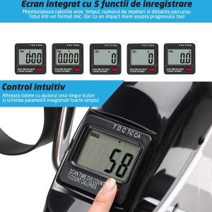 Mini Bicicleta Fitness GO4FIT®, Recuperare Maini si Picioare, Reglabila, Greutate 3.8 kg, - Img 2