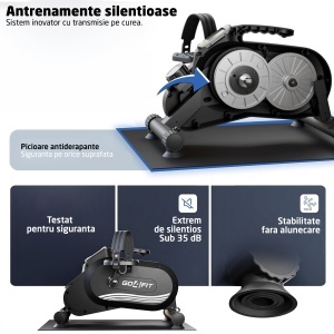 Mini Bicicleta Magnetica GO4FIT®, Model GF530, Pedalier Picioare si Brate, Greutate Maxima Utilizator 120 kg, Rezistenta Magnetica Reglabila, 8 Niveluri de Intensitate, Ecran LCD, Monitorizare Timp, Distanta, Viteza, RPM - Img 2