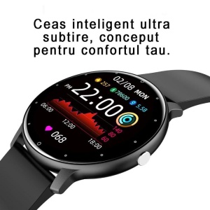 RESIGILAT - Ceas smartwatch si bratara fitness, GO4FIT® , model GF03, Notificari Apeluri/Sms/Social Media, monitorizare activitati fizice, somn, ritm cardiac, pedometru, player muzica, rezistent la ap - Img 12