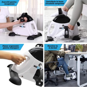 RESIGILAT - Mini bicicleta fitness de recuperare, GO4FIT, pentru maini si picioare, reglabila, ideala pentru exercitii de intretinere - Img 9