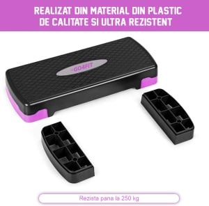 RESIGILAT - Stepper GO4FIT , pentru fitness, aerobic si cardio, 2 niveluri de inaltime - Img 8