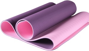 Saltea Fitness si Yoga GO4FIT®, 183 x 62 cm, Grosime 6 mm, Dublu Strat cu Textura Antiderapanta, Material Eco-Friendly Rezistent la Apa, Usor de Curatat, Usoara si Rulabila, pentru Pilates, Aerobic si Exercitii la Sol, Mov - Img 7