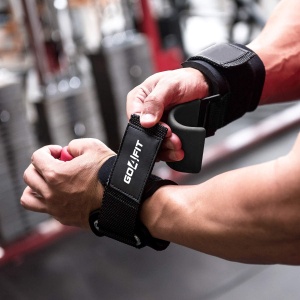 Set 2 Chingi cu Carlig pentru Ridicare Greutati GO4FIT®, Lifting Hooks din Otel, Manseta din Neopren Captusita, Inchidere cu Arici Reglabila, Aderenta Sporita, pentru Haltere, Culturism si Crossfit, Antrenament Spate si Umeri, Negru - Img 5