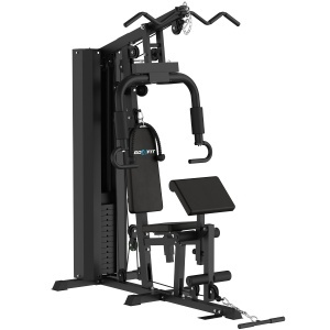 Aparat Multifunctional Fitness GO4FIT®, Model M100, Home Gym 3-in-1, Bloc Greutati 68 Kg, Sistem Scripeti & Cabluri, Banca Scott & Presa Piept, Scaun Reglabil, Cadru Otel Solid, Antrenament Full Body, Negru - Img 4