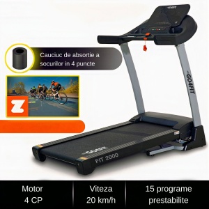 Banda de Alergare Electrica GO4FIT® Premium, Model FIT2000, Motor 4 CP, Viteza 1-20 km/h, Greutate Maxima Utilizator 150 kg - Img 4