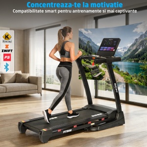 Banda de Alergat GO4FIT® Model FIT800, Viteza Maxima 20 km/h, Motor 4.0 CP, Inclinare Automata 20 Nivele, Pliere Hidraulica, 15 Programe, Bluetooth, Kinomap, Zwift, FitShow, Greutate Utilizator 120 kg - Img 7