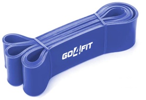 Banda Elastica Lunga GO4FIT®, Resistance Band din Latex 100% Natural, Rezistenta 25-60 kg, Lungime 208 cm, pentru Fitness, Sala, Mobilitate, Stretching, Yoga si Gimnastica de Recuperare, Incepatori si Avansati, Albastru