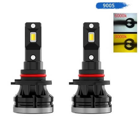 Set 2 leduri auto HB3 9005 Canbus 3000K 6000K putere 50W luminozitate 10.000 Lm 12-24V D92S-HB3