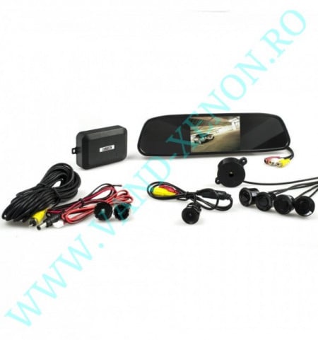 Senzori de parcare cu afisaj in oglinda si camera Cartech SM1830