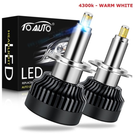 Set 2 leduri H7 M9 4300K Lumina Calda Canbus 360 grade pentru far auto putere 80Wset luminozitate 8000 Lmset 12V