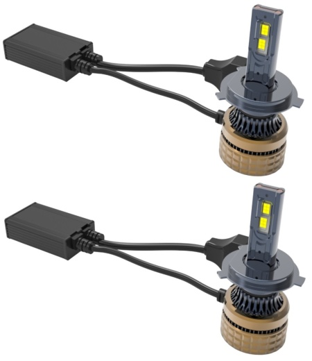 Set 2 leduri H4 H100 Canbus pentru far auto 360 grade putere 100W luminozitate 15.000 Lm 12V
