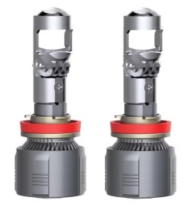 Kit Lupe Bi-Led Mini H11 0,75 inch cu lentila din sticla si corp metalic