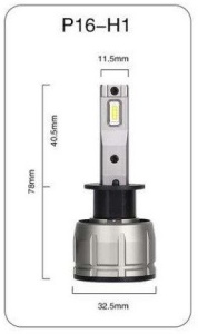 Set 2 leduri H1 P16 Canbus pentru far auto, putere 60W, luminozitate 10.000 Lm, 12V P16-H1 - Img 2