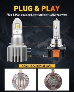 Set 2 leduri H15 ALL IN ONE pentru far auto 8400 Lumeni, 12V - Img 3
