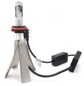 Set 2 leduri H15 cu racire pasiva (fara ventilator) pentru far auto 80W, 8000 Lumeni, culoare lumina 5700K, 12V-24V - 8C-H15 - Img 2