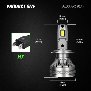 Set 2 leduri H7 Canbus pentru far auto putere 120W luminozitate 22.000 Lm 12-24V - Img 5