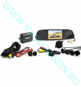 Senzori de parcare cu afisaj in oglinda si camera Cartech SM801