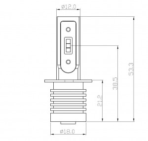 Set 2 leduri auto H3 C12 Canbus, putere 13W, luminozitate 3600 Lm, 12V-24V - Img 2